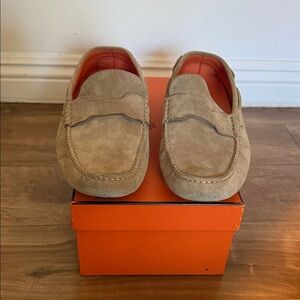 Hermes Men's Suede Loafers - Beige